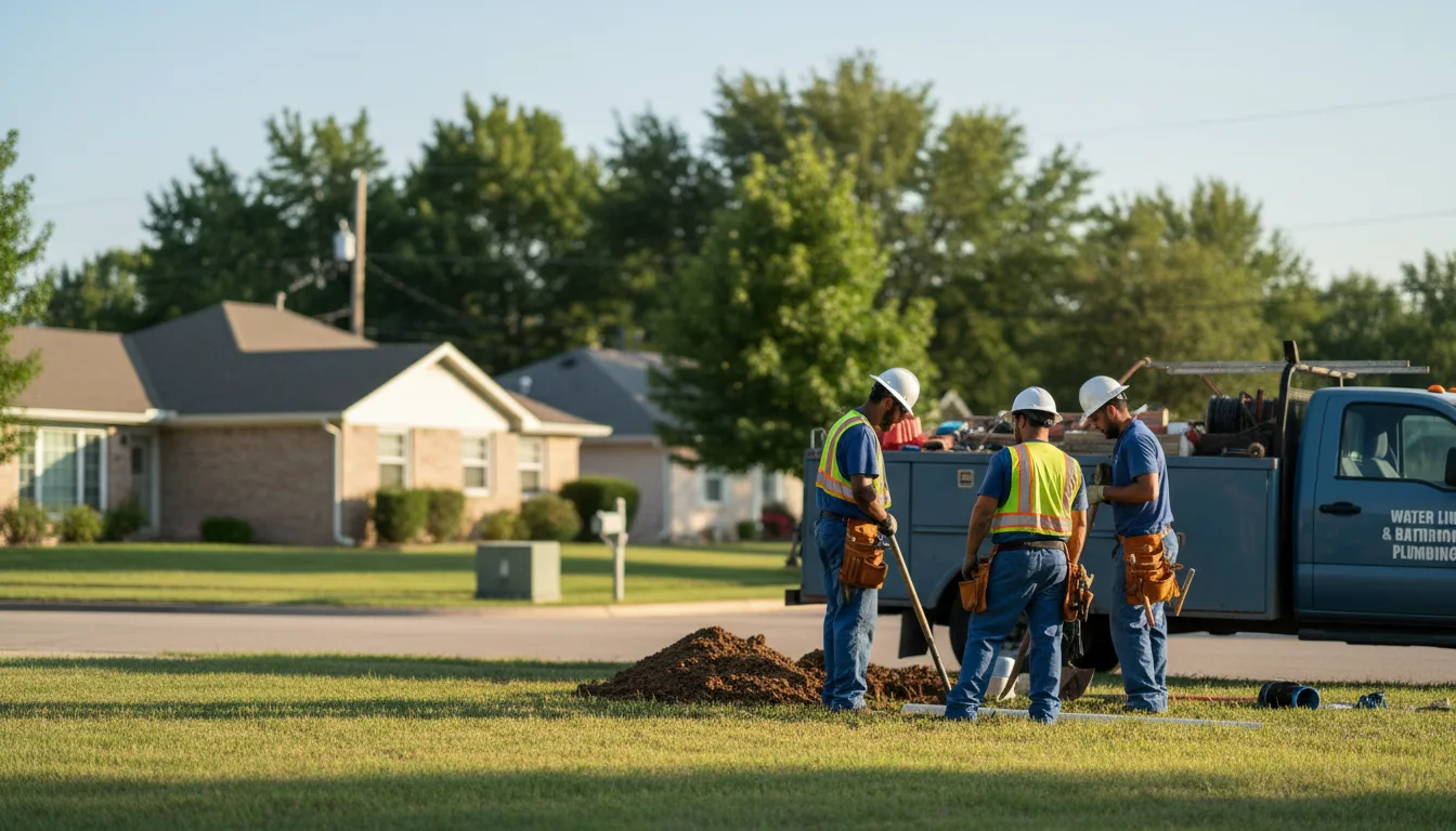 Residential water line and bathroom plumbing service in Fairland, IN